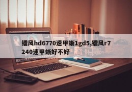 镭风hd6770速甲蜥1gd5,镭风r7240速甲蜥好不好