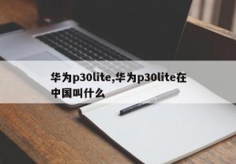 华为p30lite,华为p30lite在中国叫什么