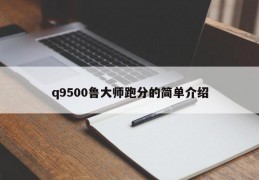 q9500鲁大师跑分的简单介绍