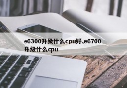 e6300升级什么cpu好,e6700 升级什么cpu