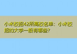 小米校招42所高校名单,什么学历能进小米公司