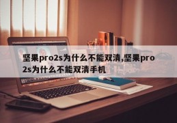 坚果pro2s为什么不能双清,坚果pro2s为什么不能双清手机