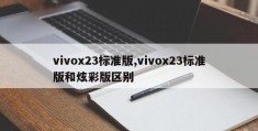 vivox23标准版,vivox23标准版和炫彩版区别