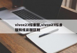 vivox23标准版,vivox23标准版和炫彩版区别