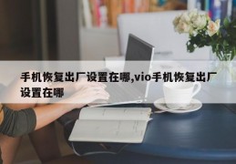 手机恢复出厂设置在哪,vio手机恢复出厂设置在哪