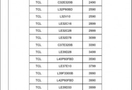 tcl最新型号大全,tcl电视最新系列