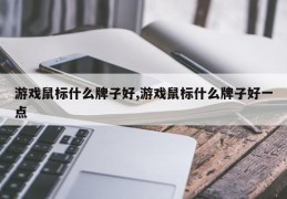 游戏鼠标什么牌子好,游戏鼠标什么牌子好一点