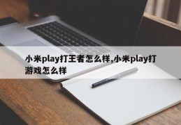 小米play打王者怎么样,小米play打游戏怎么样