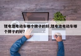 锂电池电动车哪个牌子的好,锂电池电动车哪个牌子的好?